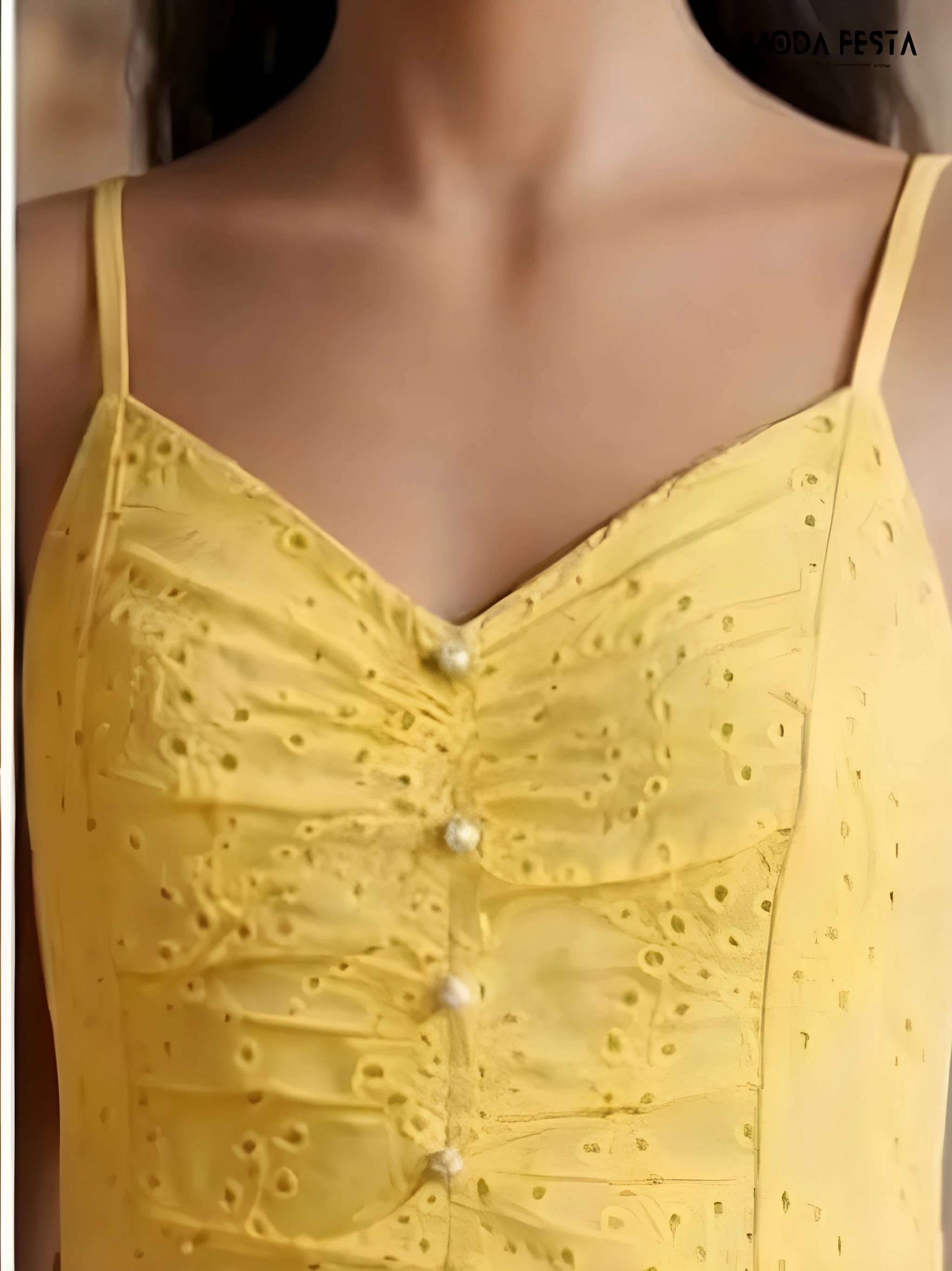 ModaFesta -chikan-spaghetti dress-yellow